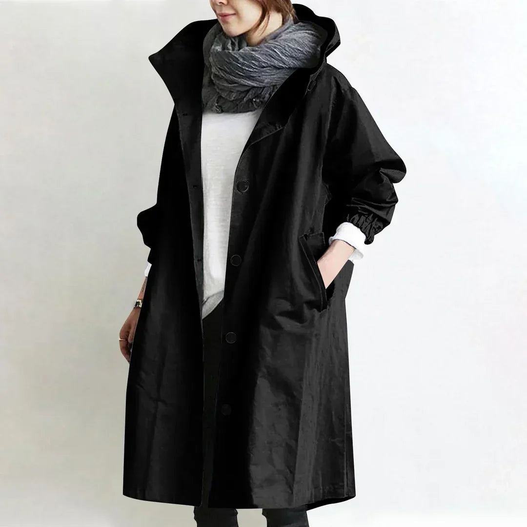 Agata | Długi płaszcz z kapturem