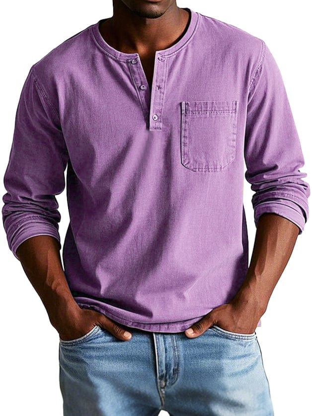 Henryk | Męska koszulka z krótkim zapięciem z miękkiej bawełny