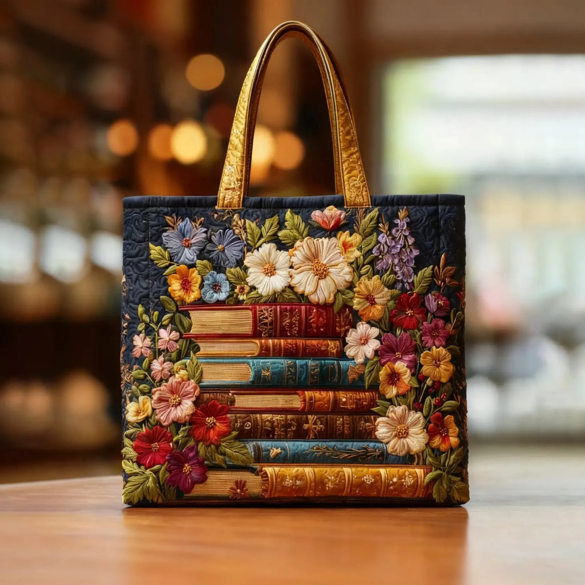 Dąbrowska Moda | TORBA ARTISAN Z KWIATOWYM NADRUKIEM I KSIĄŻKAMI