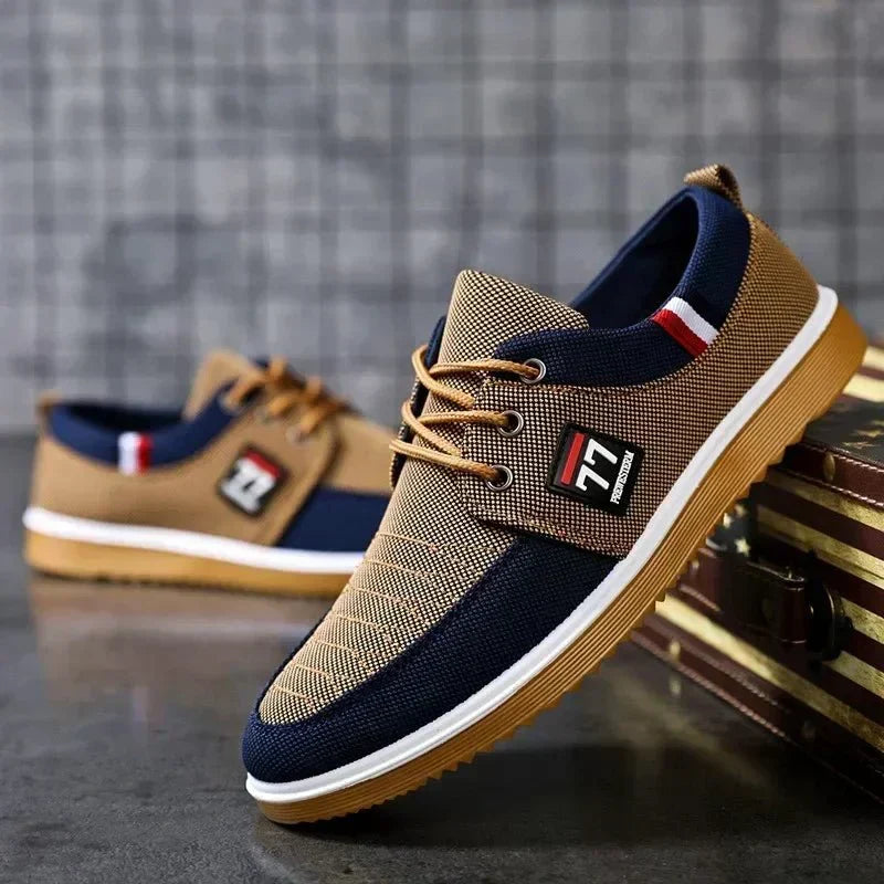 Ludwik | Męskie dwukolorowe sneakersy tekstylne