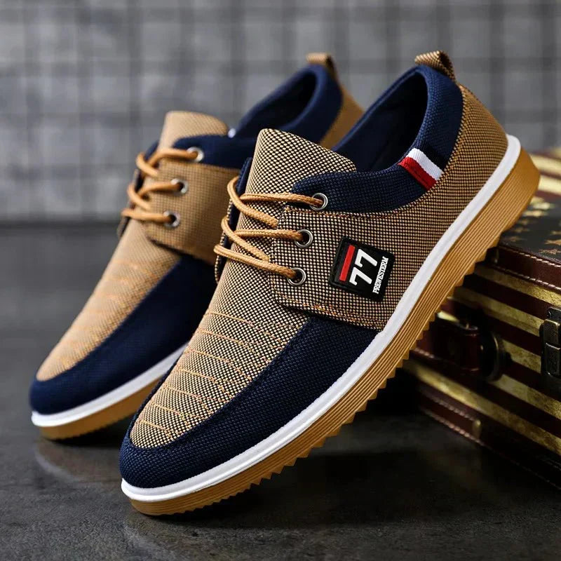 Ludwik | Męskie dwukolorowe sneakersy tekstylne